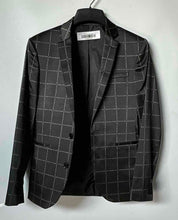 Load image into Gallery viewer, Asos Mens Black Long Sleeve Notch Lapel Single-Breasted Two-Button Blazer Sz 38