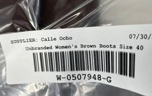 Load image into Gallery viewer, Unbranded Womens Brown Leather Back Lace-Up Knee High Booties Size EUR 40