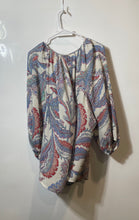 Load image into Gallery viewer, Champs Womens Multicolor Paisley 3/4 Sleeve Pleated Round Neck Blouse Top Sz 3X