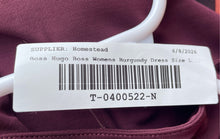 Load image into Gallery viewer, Hugo Boss Womens Burgundy Cap Sleeve Cowl Neck Mini Dress Size L Missing Belt