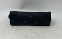 Load image into Gallery viewer, Guerlain Womens Black And Blue Polka Dot Print Leather Zip Top Makeup Bag