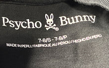 Load image into Gallery viewer, Psycho Bunny Boys Black Pima Cotton Short Sleeve Graphic T-Shirt Size 7-8/S