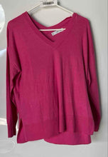Load image into Gallery viewer, Mango Womens Pink Knitted Long Sleeve V-Neck Pullover Sweater Size X-Small