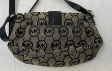 Load image into Gallery viewer, Michael Kors Womens Brown Black Signature Print Flap Over Crossbody Handbag