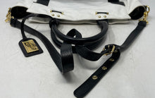 Load image into Gallery viewer, Badgley Mischka Womens Black White Charm Inner Pockets Shoulder Handbag