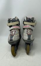 Load image into Gallery viewer, DBX Womens Abec 7 Gray Pink Four Wheels Adjustable Strap Inline Skates Size 6