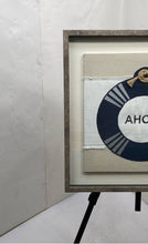 Load image into Gallery viewer, Ahoy Nautical Framed Wall Art Print Blue Beige Coastal Beach Decor