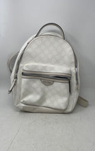 Load image into Gallery viewer, Nine West Womens White Monogram Outer Pockets Adjustable Strap Zipper Backpack