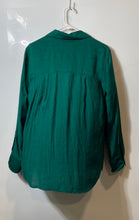 Load image into Gallery viewer, A New Day Womens Green Long Sleeve Spread Collar Button-Up Shirt No Size