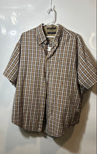 Load image into Gallery viewer, Tommy Hilfiger Mens Brown Plaid Short Sleeve Collared Button-Up Shirt Size XL