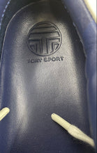Load image into Gallery viewer, Authentic Tory Burch Womens White Blue Leather Sports Sneaker Shoes Size 9M