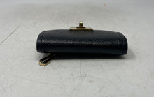 Load image into Gallery viewer, Michael Kors Womens Cassie Black Pebbled Leather Key Ring Turn Lock Card Wallet