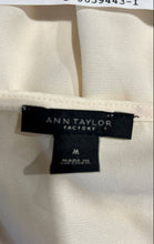 Load image into Gallery viewer, Ann Taylor Womens Beige Collarless V-Neck Pullover Blouse Top Size Medium
