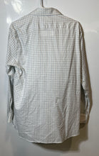 Load image into Gallery viewer, Michael Kors Mens White Plaid Airsoft Stretch Regular Fit Dress Shirt Size L 16