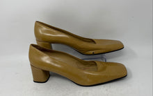 Load image into Gallery viewer, Charles Jourdan Paris Womens Beige Leather Square Toe Block Pump Heels Size 9.5