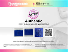 Load image into Gallery viewer, Authentic Tory Burch Womens Blue Inner Pocket Card Holder Zip-Around Wallet Worn