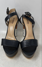 Load image into Gallery viewer, Ficelle Paris Womens Black White Block Heel Ankle Strap Sandals Size EUR 37