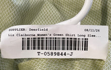 Load image into Gallery viewer, Liz Claiborne Womens Green Snake Print Long Sleeve Button-Up Shirt Size 8