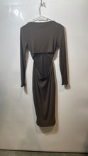Load image into Gallery viewer, Guess Womens Brown Ribbed Long Sleeve Cut-Out Midi Bodycon Dress Size S With Tag