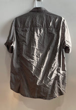 Load image into Gallery viewer, Armani Exchange Mens Gray Cotton Short Sleeve Collared Button-Up Shirt Size M