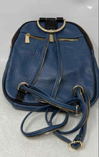 Load image into Gallery viewer, Valentina Womens Blue Leather Pebbled Top Handle Zip Adjustable Strap Backpack