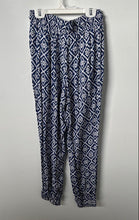 Load image into Gallery viewer, Forever 21 Womens Blue White Geometric Elastic Waist Lounge Pants Size S