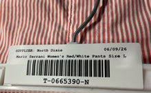 Load image into Gallery viewer, Mario Serrani Womens Red White Striped Flat Front Regular Fit Capri Pants Size L