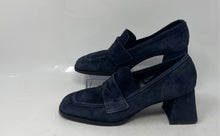 Load image into Gallery viewer, 275 Central Womens Blue Square Toe Slip-On Block Heel Loafer Shoes Size EUR 38