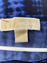 Load image into Gallery viewer, Michael Kors Womens Blue Tie Dye Sleeveless Scoop Neck Ruched Mini Dress Size M