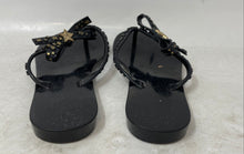 Load image into Gallery viewer, Mini Melissa Girls Black Harmonic Stars Slip-On Flip Flop Sandals Size 13
