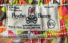 Load image into Gallery viewer, Psycho Bunny Boys Multicolor Printed Elastic Waist Swim Trunks Shorts Size 14-16