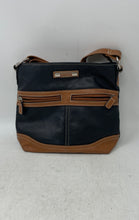 Load image into Gallery viewer, Rosetti Womens Black Brown Pebbled Leather Adjustable Strap Crossbody Handbag