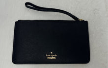 Load image into Gallery viewer, Kate Spade New York Womens Lucy Black Saffiano Leather Zip Top Wristlet Wallet