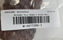 Load image into Gallery viewer, Michael Kors Womens 553633 Brown Gold-Tone Buckle Leather Braided Belt