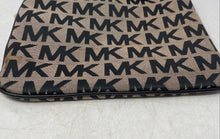 Load image into Gallery viewer, Michael Kors Womens Beige Black Signature Print Adjustable Strap Crossbody Bag