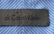 Load image into Gallery viewer, Calvin Klein Mens Light Blue Striped Slim Fit Non-Iron Dress Shirt Size 16 Tall
