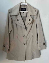 Load image into Gallery viewer, London Fog Womens Light Taupe Long Sleeve Trench Coat Size PL Missing Belt