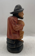 Load image into Gallery viewer, Brown Man With Hat Decor Collectible Hand Carved Statue Wood Figure