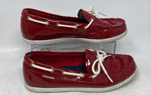 Load image into Gallery viewer, Cole Haan Womens Nantucket W05748 Red Patent Leather Boat Shoes Size 8 1/2B