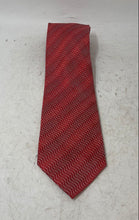 Load image into Gallery viewer, Uomo Venetto Mens Red Zigzag Pattern Keeper Loop Adjustable Pointed Tie