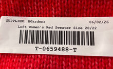Load image into Gallery viewer, Loft Womens Red Cable Knit Round Neck Long Sleeve Pullover Sweater Size 20/22