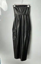 Load image into Gallery viewer, Forever 21 Womens Black Strapless Cargo Side Pockets Midi Bodycon Dress Size S