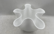 Load image into Gallery viewer, Zodax POL-1206 White Vellerti Wave Ruffled Rim Hand Blown Glass Decorative Bowl
