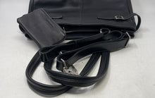 Load image into Gallery viewer, Franklin Covey Womens Black Leather Double Handle Tote Bag & Coin Wallet w/ Tags