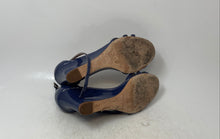 Load image into Gallery viewer, Kate Spade New York Womens Blue Front Bow Wedge Ankle Strap Heels Size 7.5B