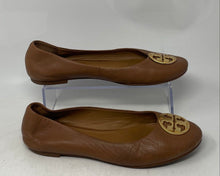 Load image into Gallery viewer, Authentic Tory Burch Womens Chelsea Brown Leather Ballet Flats Size 9M Worn