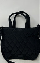 Load image into Gallery viewer, Vera Bradley Womens Black Quilted Detachable Strap Double Handle Tote Handbag