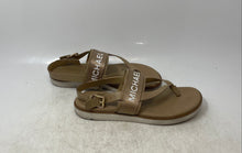 Load image into Gallery viewer, Michael Kors Womens Brown White Monogram Open Toe Flat Thong Sandals Size 7