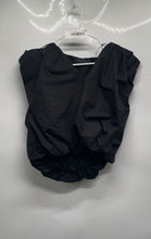 Load image into Gallery viewer, Zara Womens Black Sleeveless V-Neck Cinched Hem Blouse Top Size Small