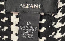 Load image into Gallery viewer, Alfani Womens Black White Houndstooth Short Sleeve Back Zip Sheath Dress Size 12